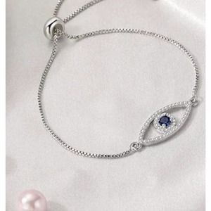 Evil eye mati pull chain adjustable Bracelet hamsa protection good vibes luck